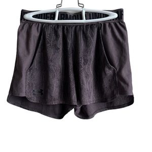 UNDER ARMOUR Women’s Loose Heat Gear Stretch Waist Running Logo Shorts Size XS